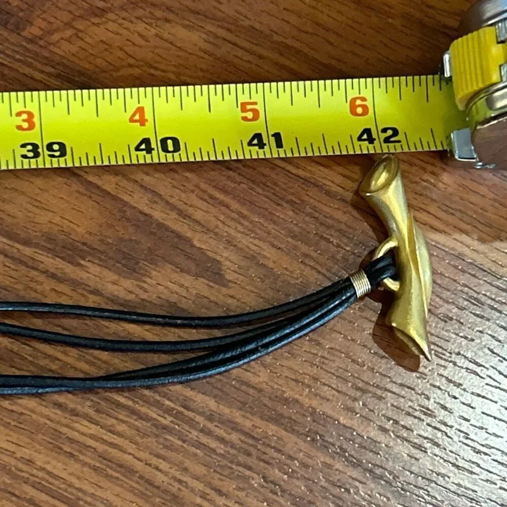 DKNY 90s Y2K black gold hammered then belt